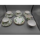 Colclough Ivy Pattern Tea set , 4 cups and saucers , milk and sugar and 6 cake plates