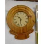 Pine wall clock 57cm long x 48cm wide