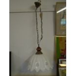 Hanging ceiling light with ceramic shade