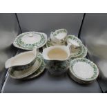Johnson Brothers Old Chelsea part dinner service. 2 Meat plates 35 x 29 cm and 30 x 25 cm , 3 plates