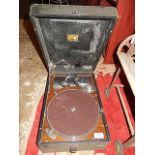 Potable gramophone, His masters voice from The gramophone company.