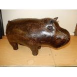 Omersa leather 'baby' hippo 525mmL X 180MMW very sturdy. decorative (use as footstool) or for