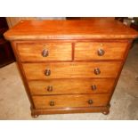 Antique Mahogany 2 short over 3 long chest of drawers