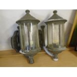 pair of outside wall lights and one other