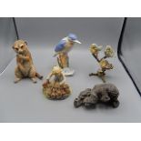 5 figurines to include Royal Worcester 'woodland dance' Herd 'joy' a meercat and birds