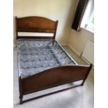 Vintage double bed with mesh base and wooden head and foot boards ( no mattress ) base is approx