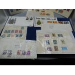 25 loose leaf pages of stamps, mostly France, some Latvia and u.s.a also 3 first day cover albums