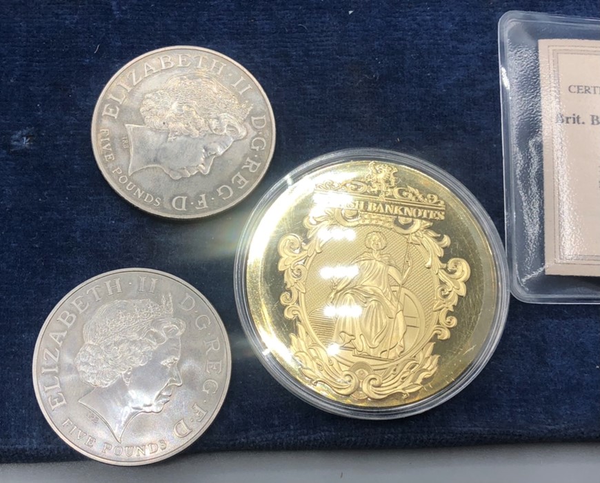 Two 2005 Royal Mint Battle of Trafalgar 200th Anniversary £5 Coin & United Kingdom 10 Shilling - Image 5 of 6