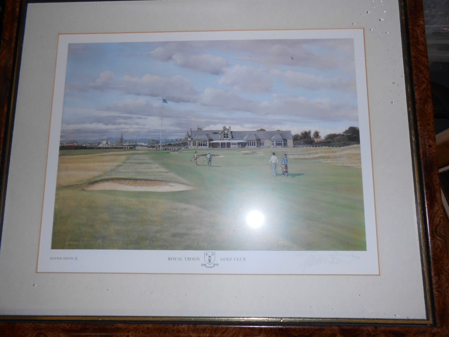 4 Framed Clown Golf Prints 26 x 34 cm and print of Royal Troon Golf Club Print 14 x 10 inches - Image 7 of 9