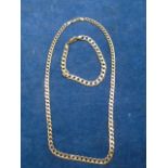 9ct gold necklace and matching bracelet. Necklace is 16" and 13.57g and the bracelet is 7" and 8.