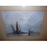 Frank Rousse (exh.1897-1917) Whitby framed watercolour 14 x 10 1/2 inches