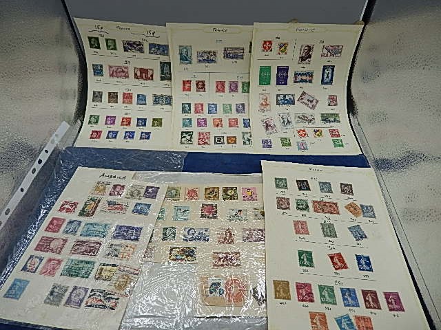 25 loose leaf pages of stamps, mostly France, some Latvia and u.s.a also 3 first day cover albums - Image 2 of 5