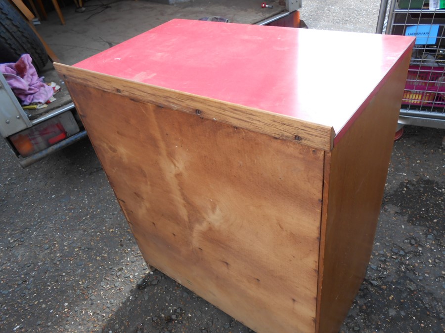 Retro Whiteleaf Red Formica Topped Cabinet 30 inches wide 35 tall 18 deep - Image 4 of 7