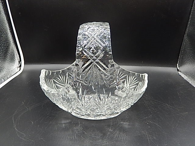 Cut glass basket- new approx 20cm tall