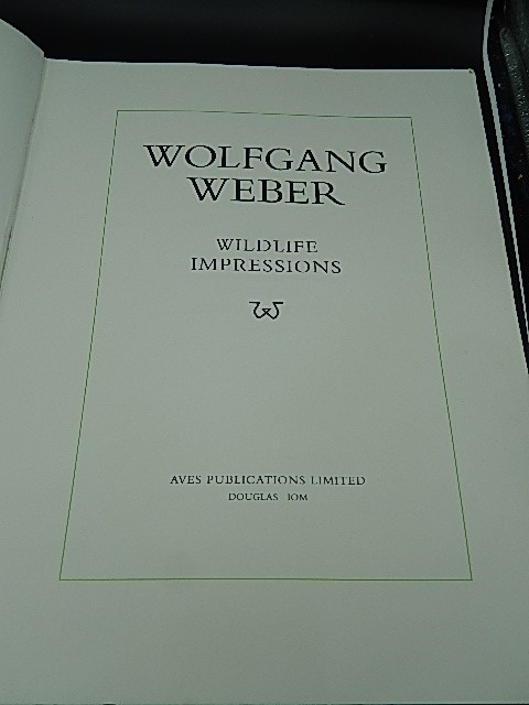 Limited Edition Wolfgang Weber book of wildlife impressions, cover is missing