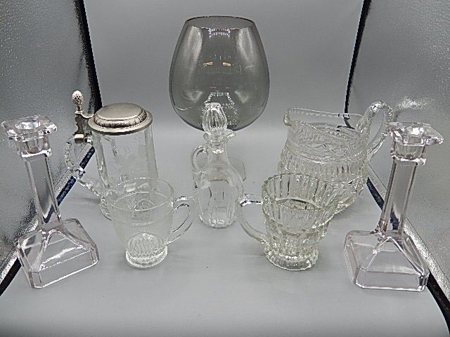 collection of glassware to include 5 x cut glass desert bowls, glass trays, sherry glasses, tankard, - Image 3 of 5