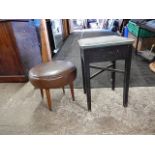 2 stools for upholstery, one seat lifts up