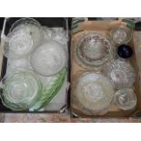 2 boxes of mixed pressed glass bowls, dishes etc