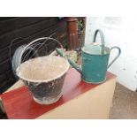 Vintage Galvanised Bucket and Watering Can