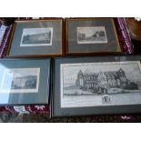 4 Engravings / Prints The North East View of Tintern Abby in the county of Monmouth 14 1/2 x 7 1/2
