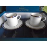 Royal Worcester boxed cup and saucer set, large glass serving dish and a hor dourves serving tray