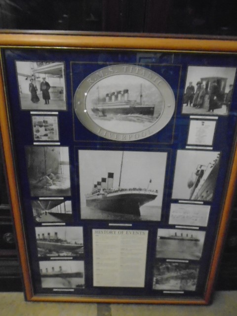 Titanic history of events, framed