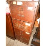 Vintage Wooden 4 Drawer Filing Cabinet 20 inches wide 25 1/2 deep 52 tall