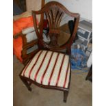 Reproduction Twin Pedestal Table with one leaf and 6 chair frames including 2 carvers