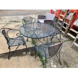 Metal Garden Table and 4 chairs ( rusty )