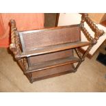 Antique Oak Barley Twist Book Trough 24 x 10 inches 29 tall