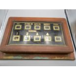 Mahogany butlers and servants bell indicator box 11 1/2 x 17 1/2 including mounting plate