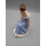 ROYAL DUX Lady Figurine With Doves 6 inches tall