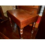 Victorian Mahogany Commode with unusual metal liner 19 inches tall 13 x 20 inches
