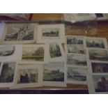 A bundle of 15 plus coloured prints mostly pastroal