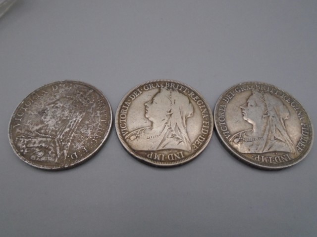 Victoria 3 x crowns 1891, 1896, 1897