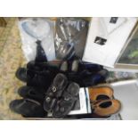 suitcase of mens shoes (size 10) 3 new shirts etc