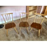 3 Ercol Stick Back Chairs ( painting or renovation project)