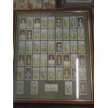 Framed cigarette cards cricketers