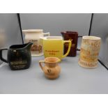 Breweriana pub jugs, collection of 6