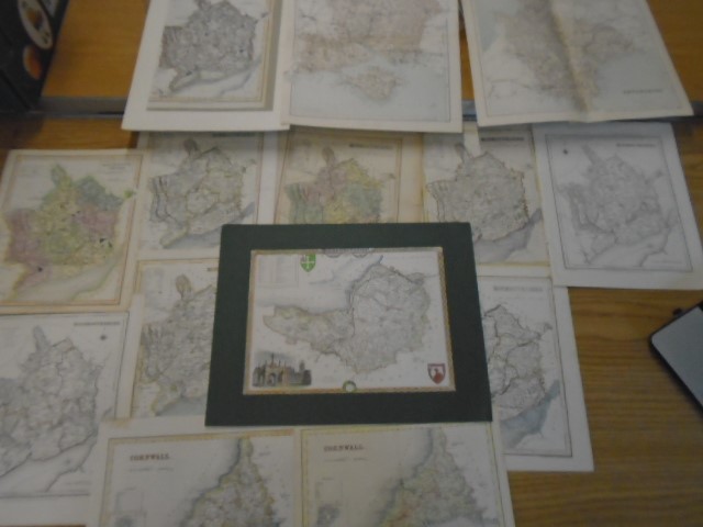 Maps a collection of Monmouthshire one with coloured mount plus others