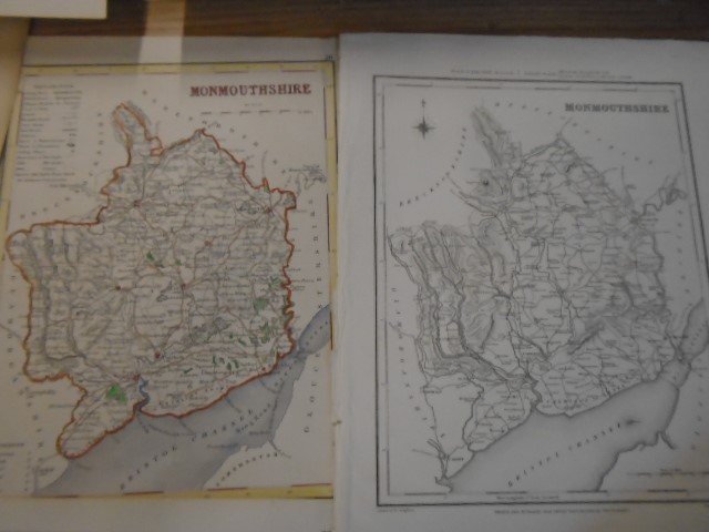 Maps a collection of Monmouthshire one with coloured mount plus others - Image 4 of 7