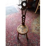 Oak Spinners Chair seat 10 inches wide 14 tall 33 inches overall height