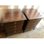 Pair of Stag Minstrel 4 drawer bedside chests