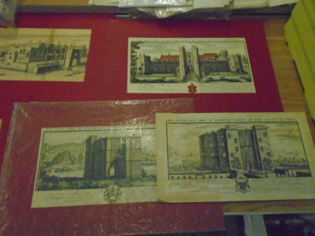 7 prints of castles on red mounts (appear vintage) each 14.5x7.5" - Image 2 of 2