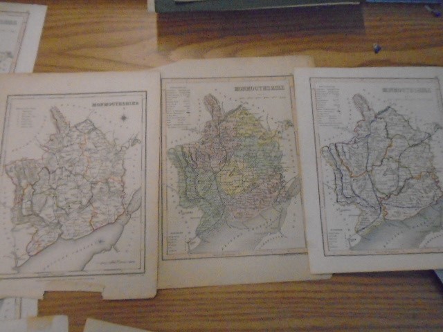 Maps a collection of Monmouthshire one with coloured mount plus others - Image 6 of 7