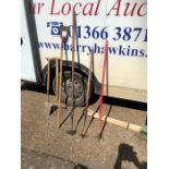 Assorted garden tools from house clearance