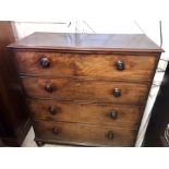 Large Victorian Mahogany chest of 4 drawers 43 inches wide 19 deep 47 tall ( been cottage cut )