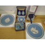 Wedgewood Jasperware collection all boxed some with certs, plus black bassalt medallion of HRH