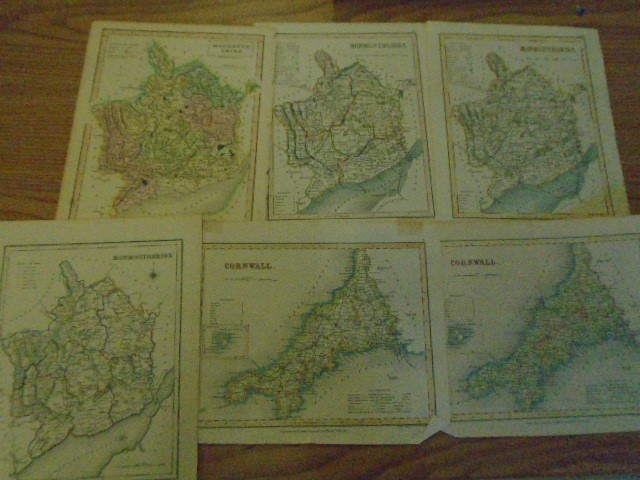 Maps a collection of Monmouthshire one with coloured mount plus others - Image 7 of 7