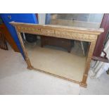 Gilt Framed Over mantle Mirror 45 inches wide 36 tall